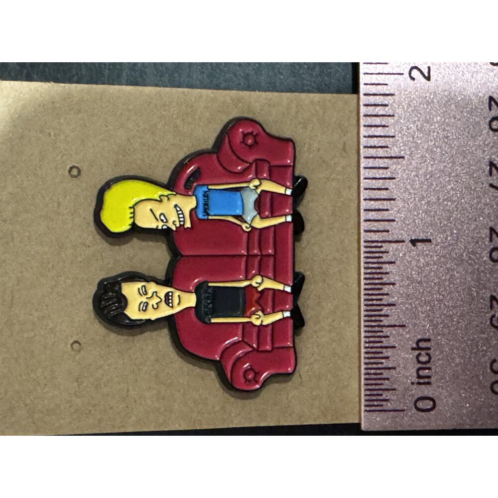 Beavis & Butt-Head Couch Enamel Lapel Pin Cartoon TV Show Collectible Accessory